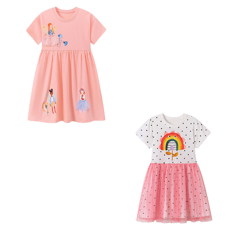Summer Clothing Drawing For Kids - Short Sleeve Summer Girls Dresses Baby