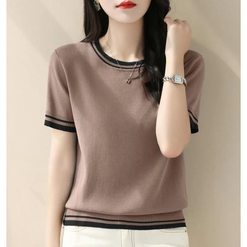 Summer Clothing Yarn - New Summer V-neck Knitted Sweater Women's