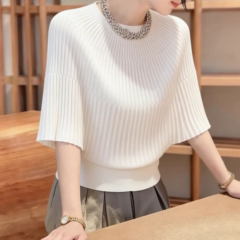 Summer Clothing Yarn - Women Clothing Summer O-Neck Knitted Sweater