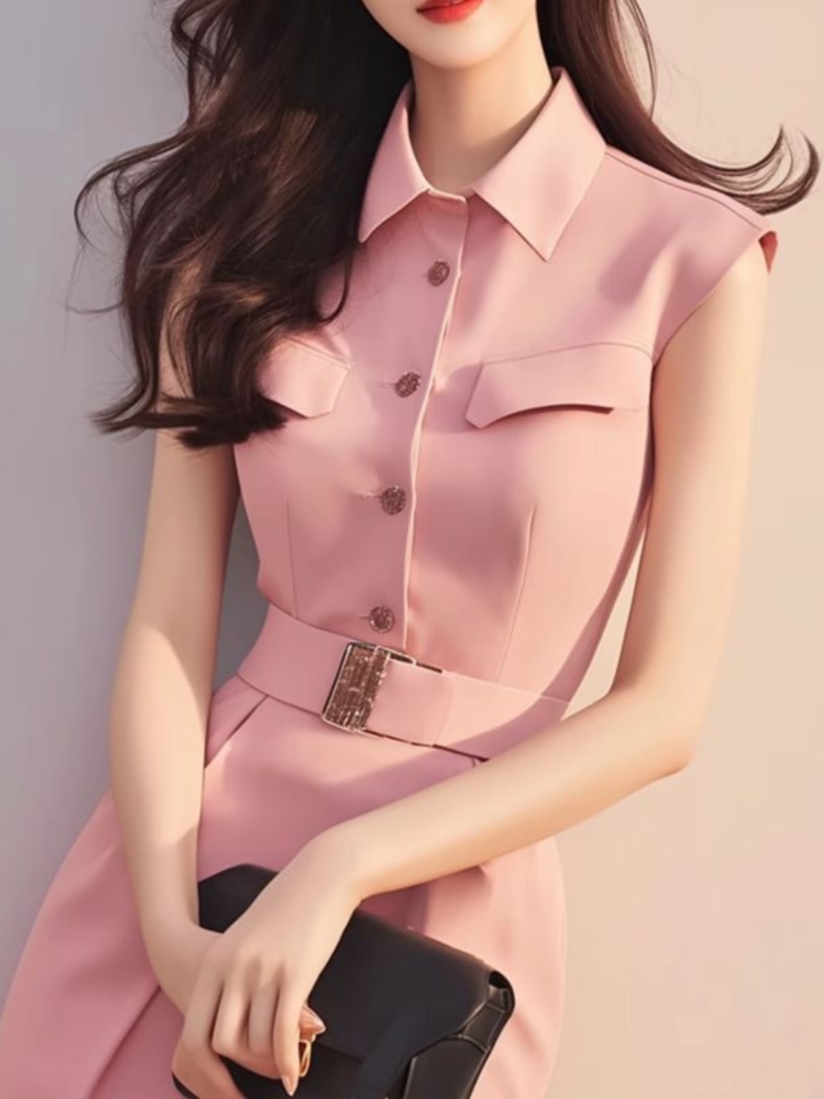 Summer Line Clothing Brand - Elegant Pink Long Dress Stylish Tea