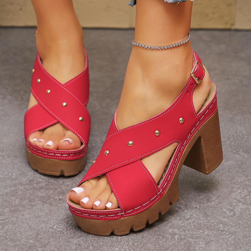 Summer Clothing Stores - Vintage Super High Heel Cross Strap