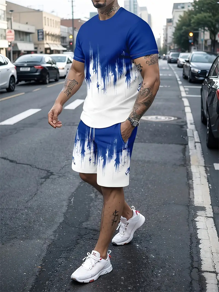 Men Women Gradient Texture T-s - Summer Clothing Modest ulasan dan harga