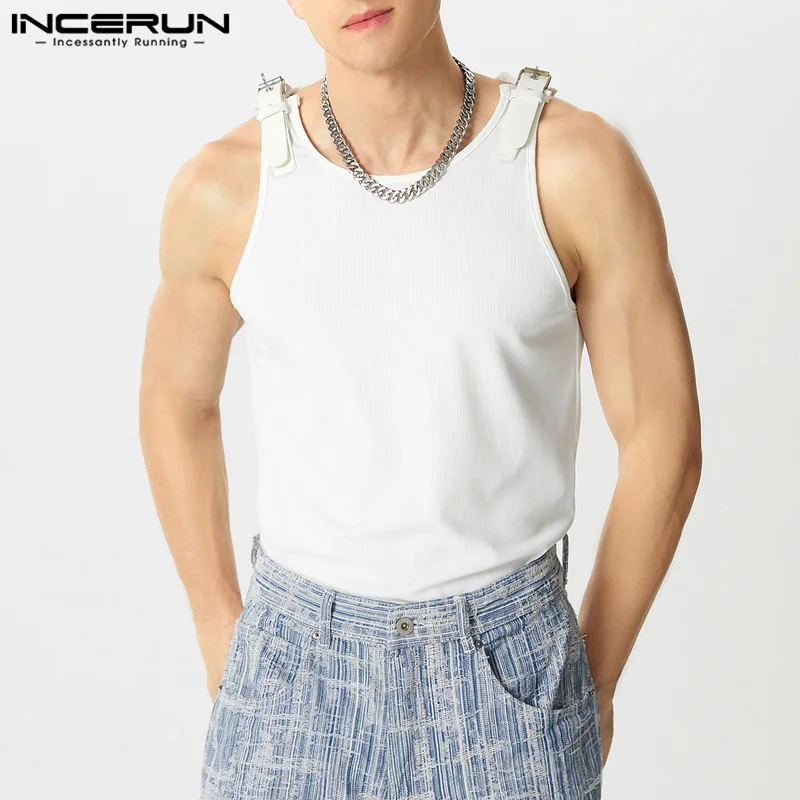 INCERUN Men Tank Tops Solid Co - Summer Clothing Colors 2026 ulasan dan harga