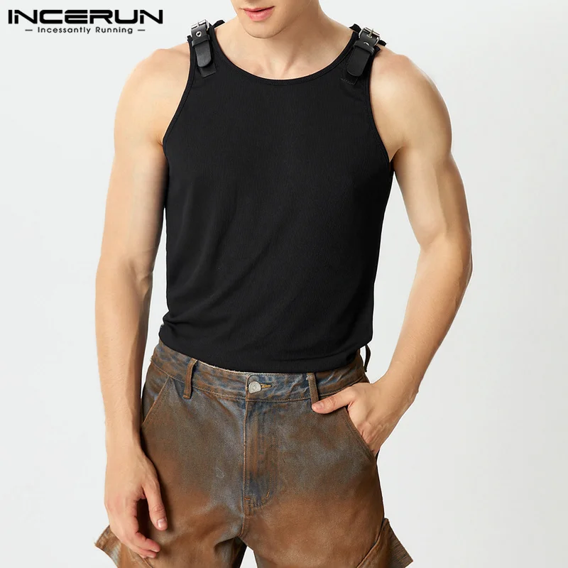INCERUN Men Tank Tops Solid Co - Summer Clothing Colors 2026 ulasan dan harga