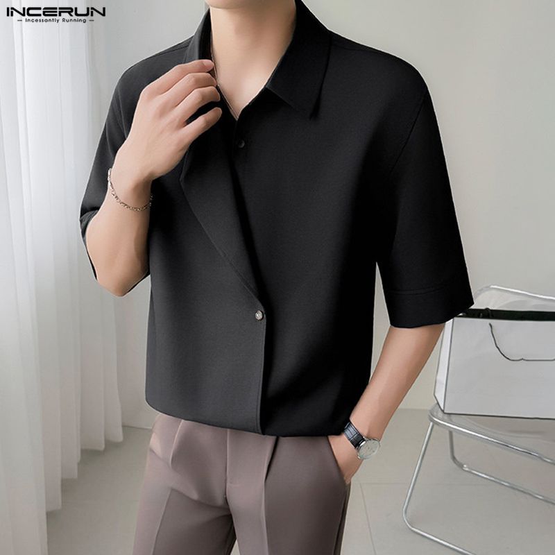 2026 Men Shirt Solid Color Lap - Summer Clothing Colors 2026 ulasan dan harga