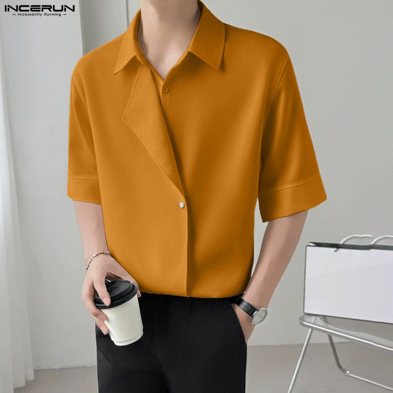 2026 Men Shirt Solid Color Lap - Summer Clothing Colors 2026 ulasan dan harga
