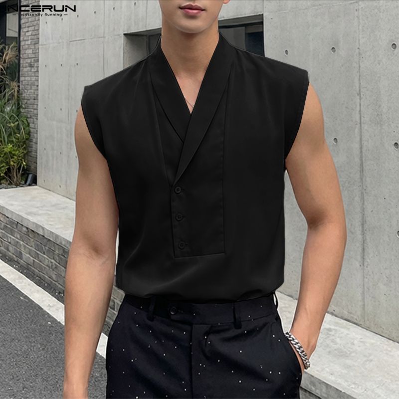 INCERUN Men Tank Tops Solid Co - Summer Clothing Colors 2026 ulasan dan harga