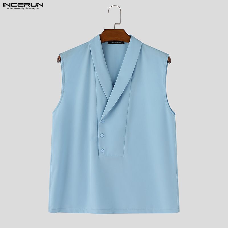 INCERUN Men Tank Tops Solid Co - Summer Clothing Colors 2026 ulasan dan harga
