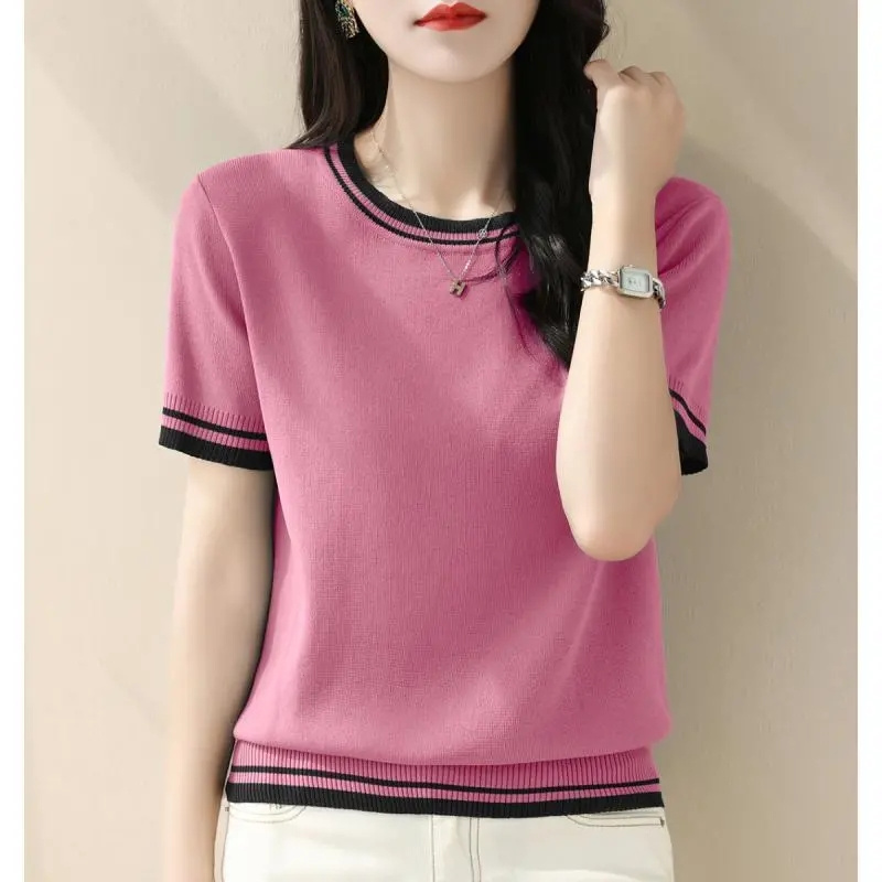 New Summer V-neck Knitted Swea - Summer Clothing Yarn ulasan dan harga