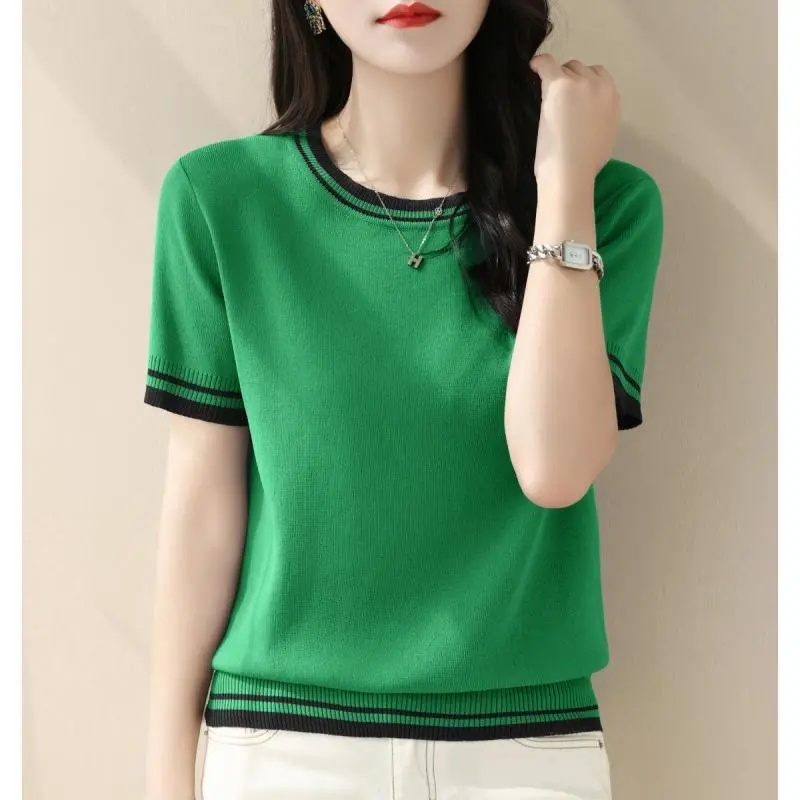New Summer V-neck Knitted Swea - Summer Clothing Yarn ulasan dan harga
