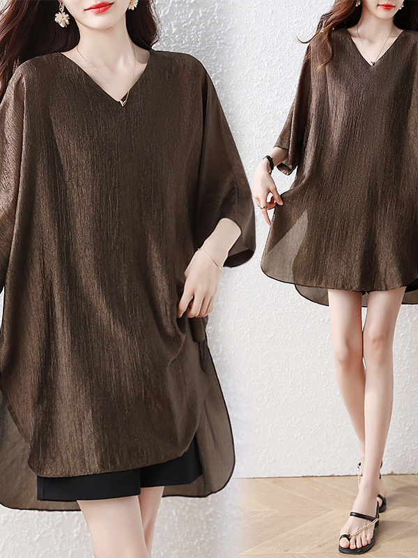 Simple Loose Fit Mid-Length T- - Summer Line Clothing Brand ulasan dan harga