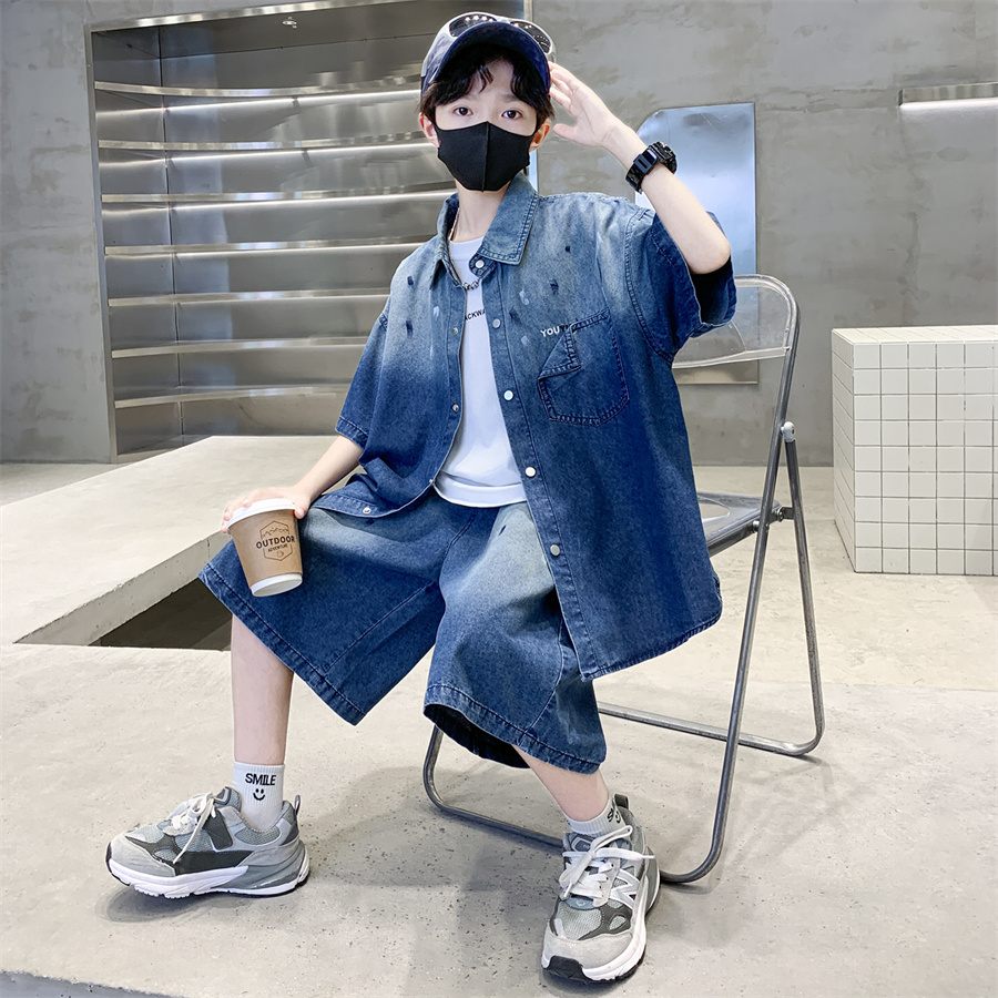 Luxurious Teen Boys Denim Summ - Summer Clothing Drawing For Kids ulasan dan harga