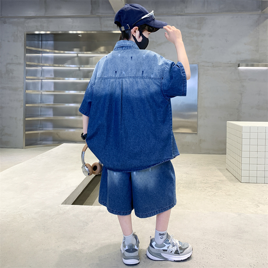 Luxurious Teen Boys Denim Summ - Summer Clothing Drawing For Kids ulasan dan harga