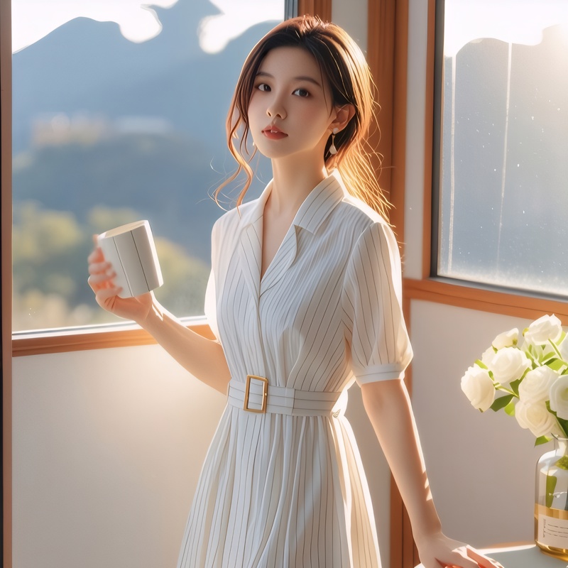 High Waist Stripe Dress Slimmi - Summer Line Clothing Brand ulasan dan harga