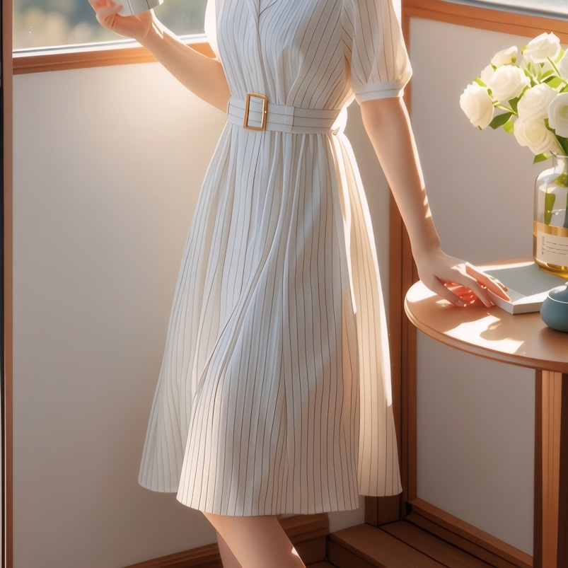 High Waist Stripe Dress Slimmi - Summer Line Clothing Brand ulasan dan harga