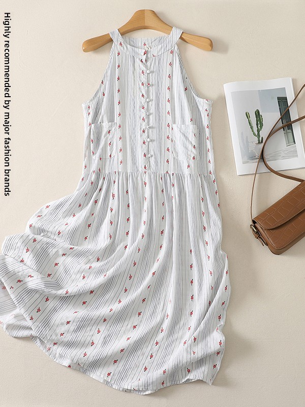 Elegant A-Line Dress Floral Pr - Summer Line Clothing Brand ulasan dan harga