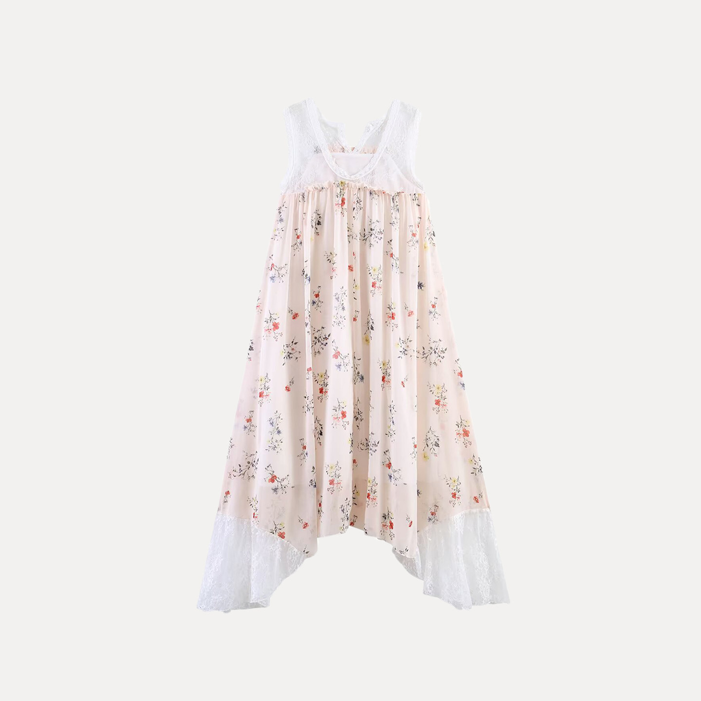 Fashionable Lace Trim Hem Slee - Summer Line Clothing Brand ulasan dan harga