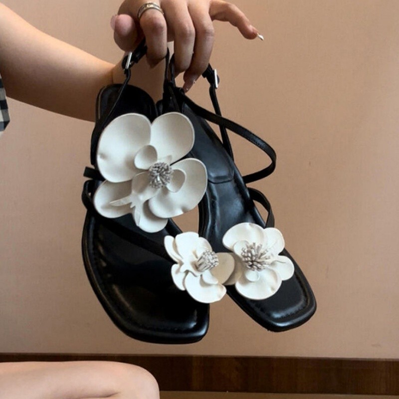 Wonen  Flower Clip Toe High Sa - Summer Clothing Stores ulasan dan harga