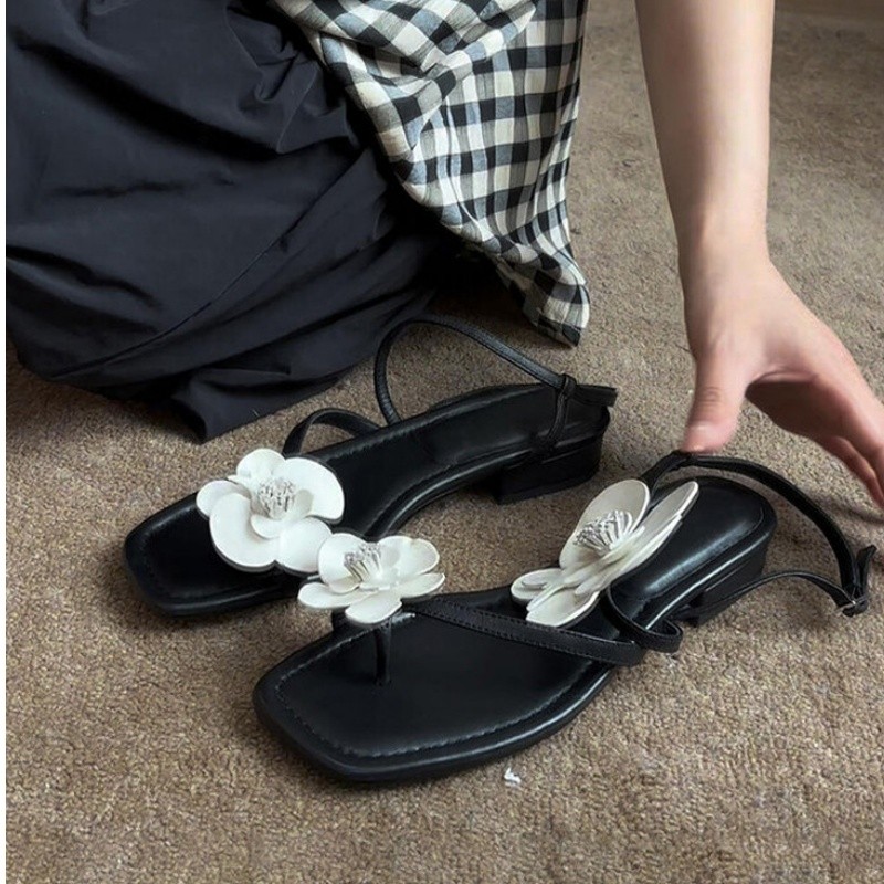 Wonen  Flower Clip Toe High Sa - Summer Clothing Stores ulasan dan harga