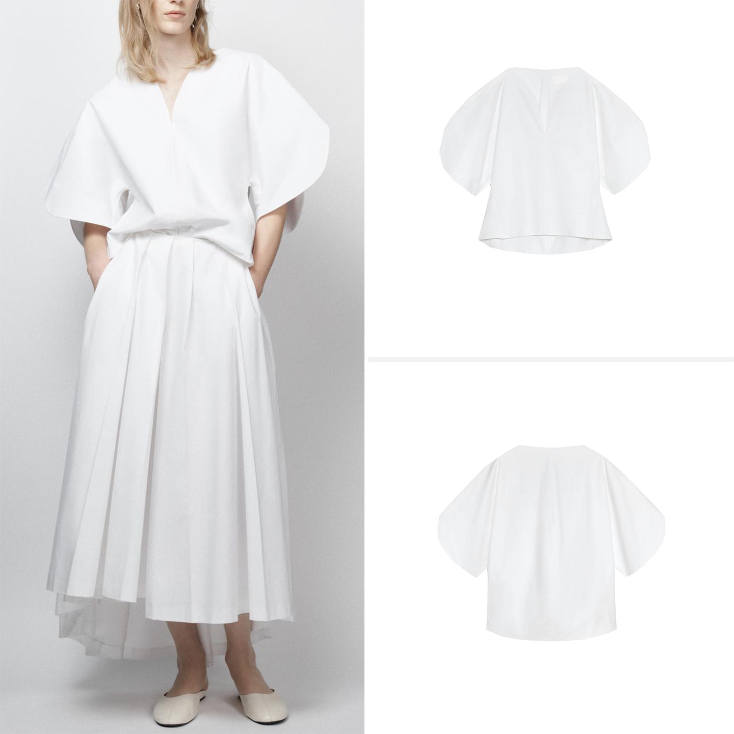 Fashionable White Loose Shirt  - Summer Line Clothing Brand ulasan dan harga
