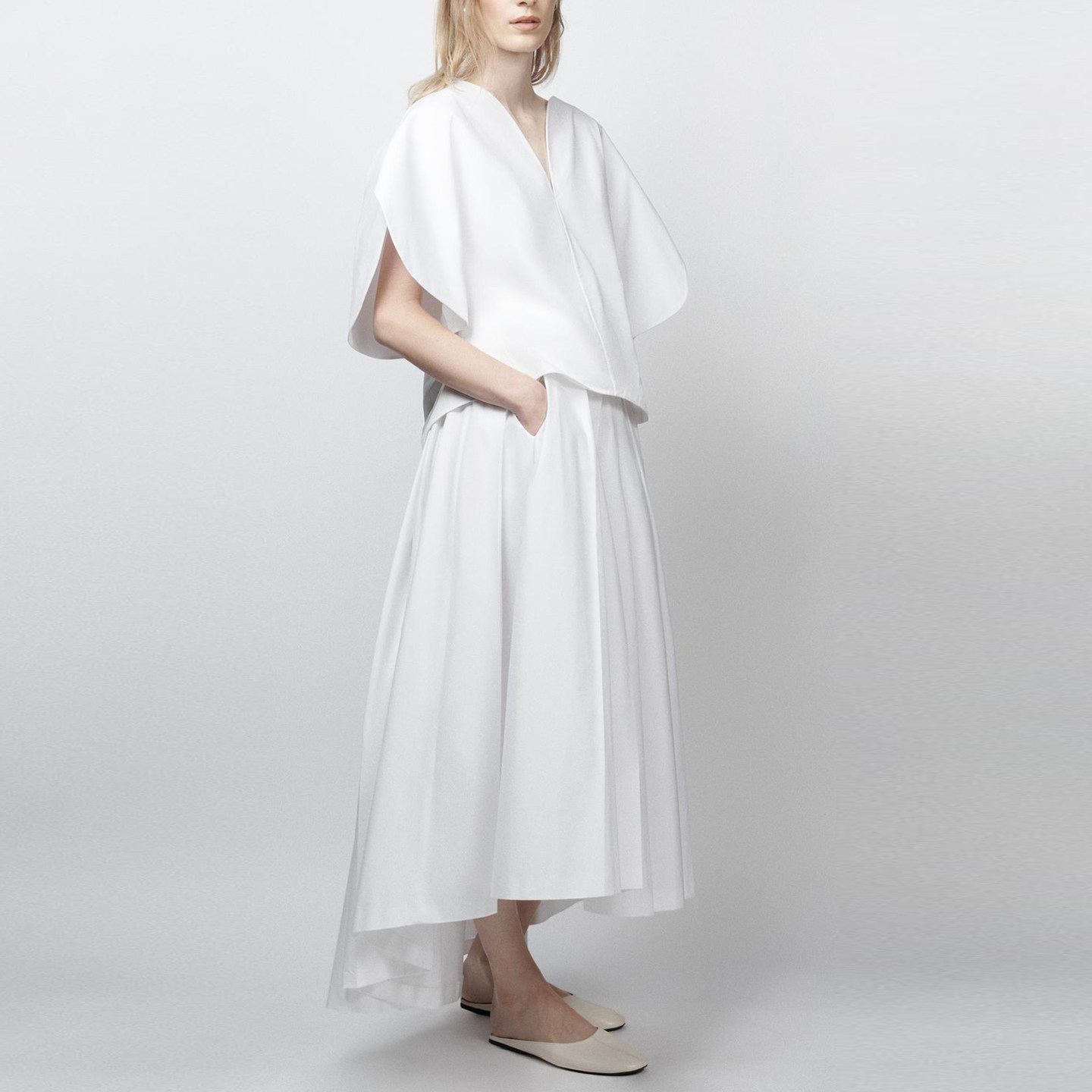 Fashionable White Loose Shirt  - Summer Line Clothing Brand ulasan dan harga