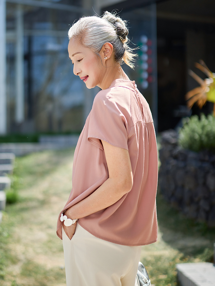 Muzhi Fashionable Short Sleeve - Summer Clothing For Women Over 50 ulasan dan harga