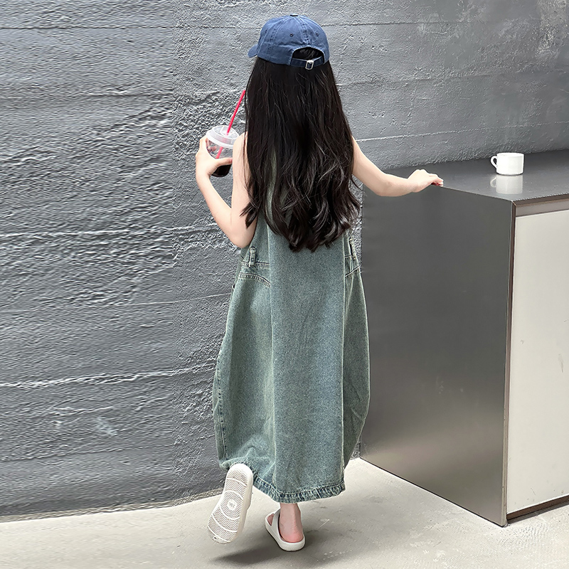 Vintage Blue Children Girls Hi - Summer Clothing For Girls ulasan dan harga