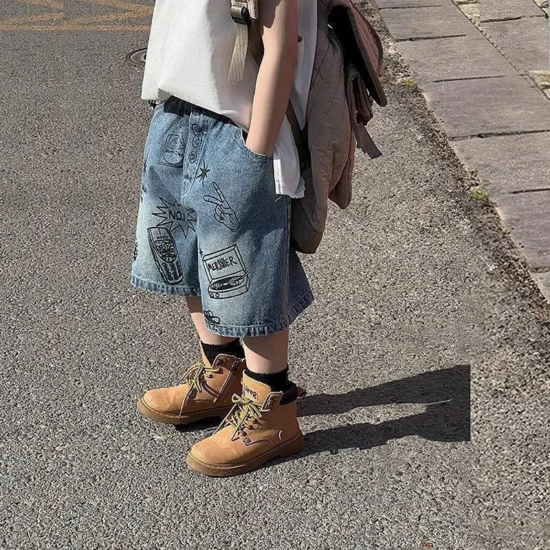 Boys Summer Thin Loose Denim F - Summer Clothing Drawing For Kids ulasan dan harga
