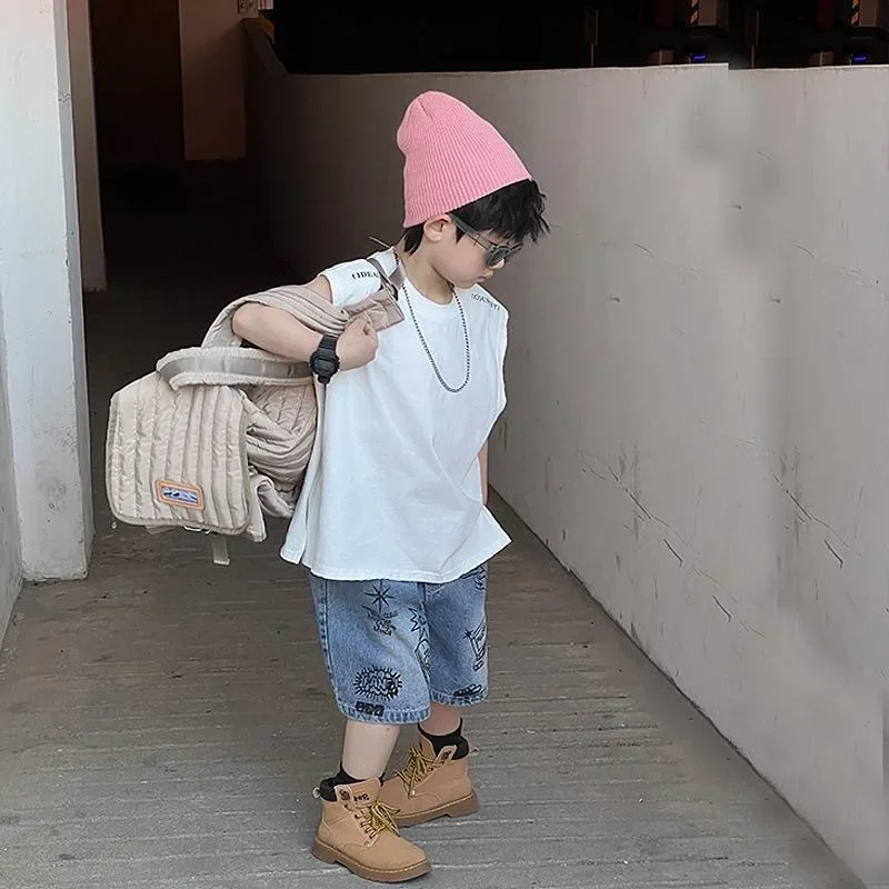 Boys Summer Thin Loose Denim F - Summer Clothing Drawing For Kids ulasan dan harga