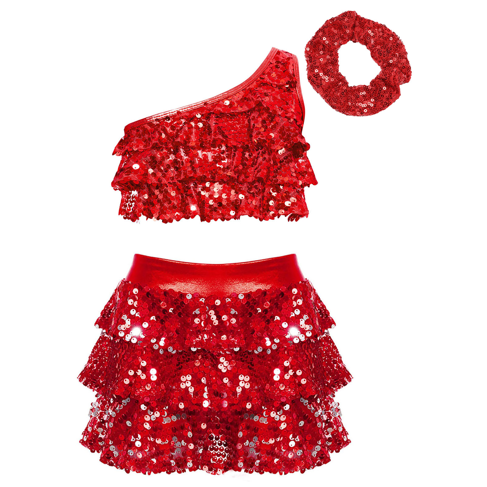 Kids Girls Shiny Sequins Latin - Summer Clothing For Girls ulasan dan harga