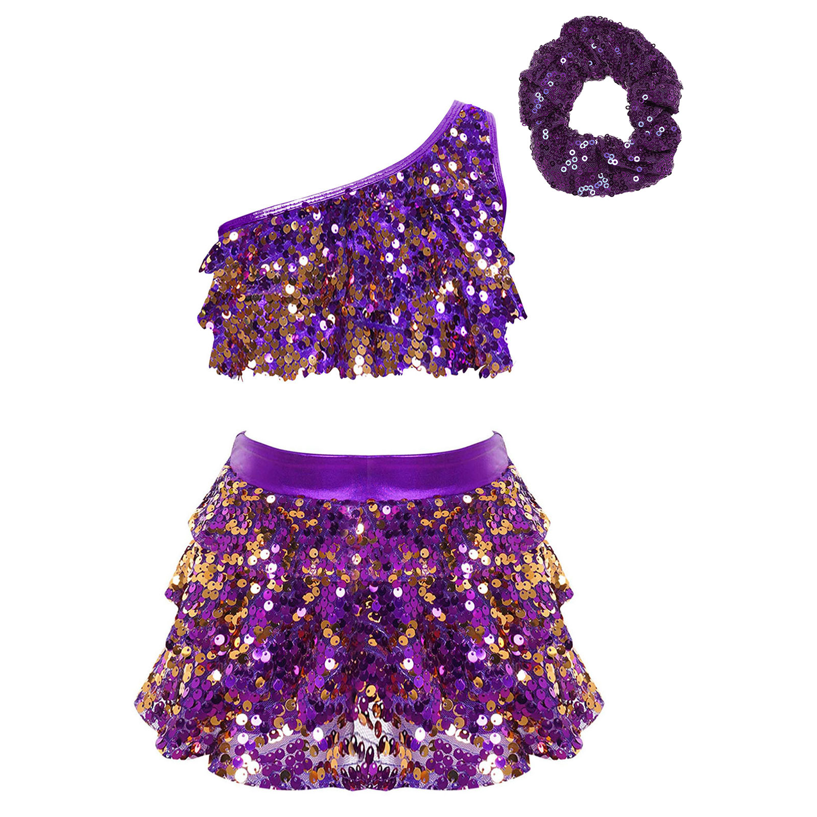 Kids Girls Shiny Sequins Latin - Summer Clothing For Girls ulasan dan harga