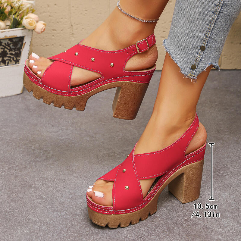 Vintage Super High Heel Cross  - Summer Clothing Stores ulasan dan harga