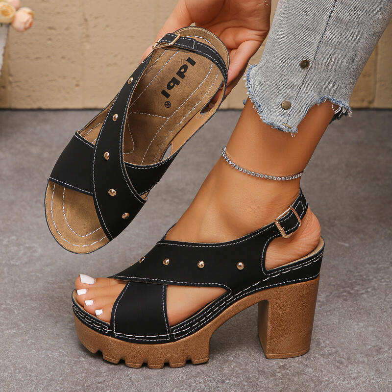 Vintage Super High Heel Cross  - Summer Clothing Stores ulasan dan harga